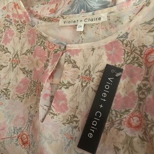 Violet & Claire NWT Pink Flowing Blouse Size 2X